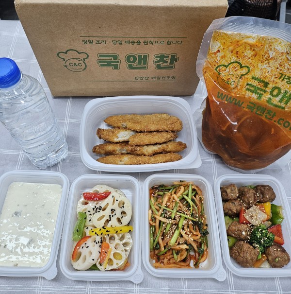 오늘의반찬 5종세트(육개장,생선까스&#038;amp;타르소스,미트볼찹조림,연근유자샐러드,미나리무생채)