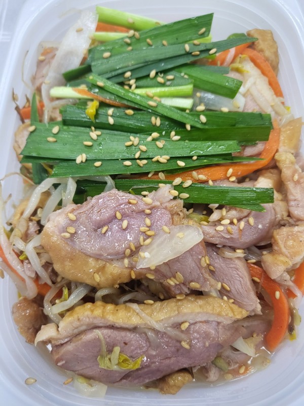 훈제오리숙주볶음